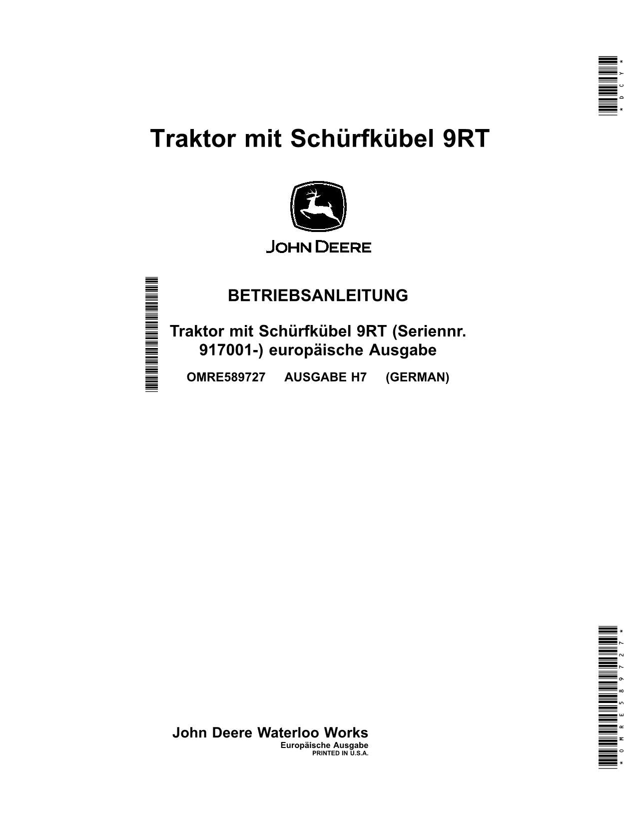 JOHN DEERE 9470RT 9520RT 9570RT TRAKTOR RASCADOR BETRIEBSANLEITUNG #2