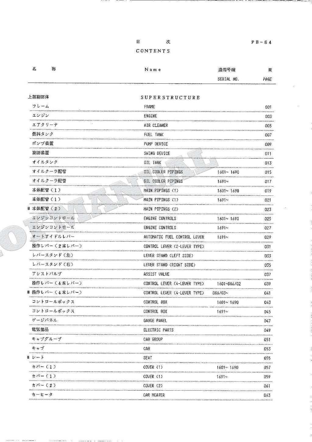 HITACHI UH04M-7 Excavator Parts Catalog Manual P12B-3-3