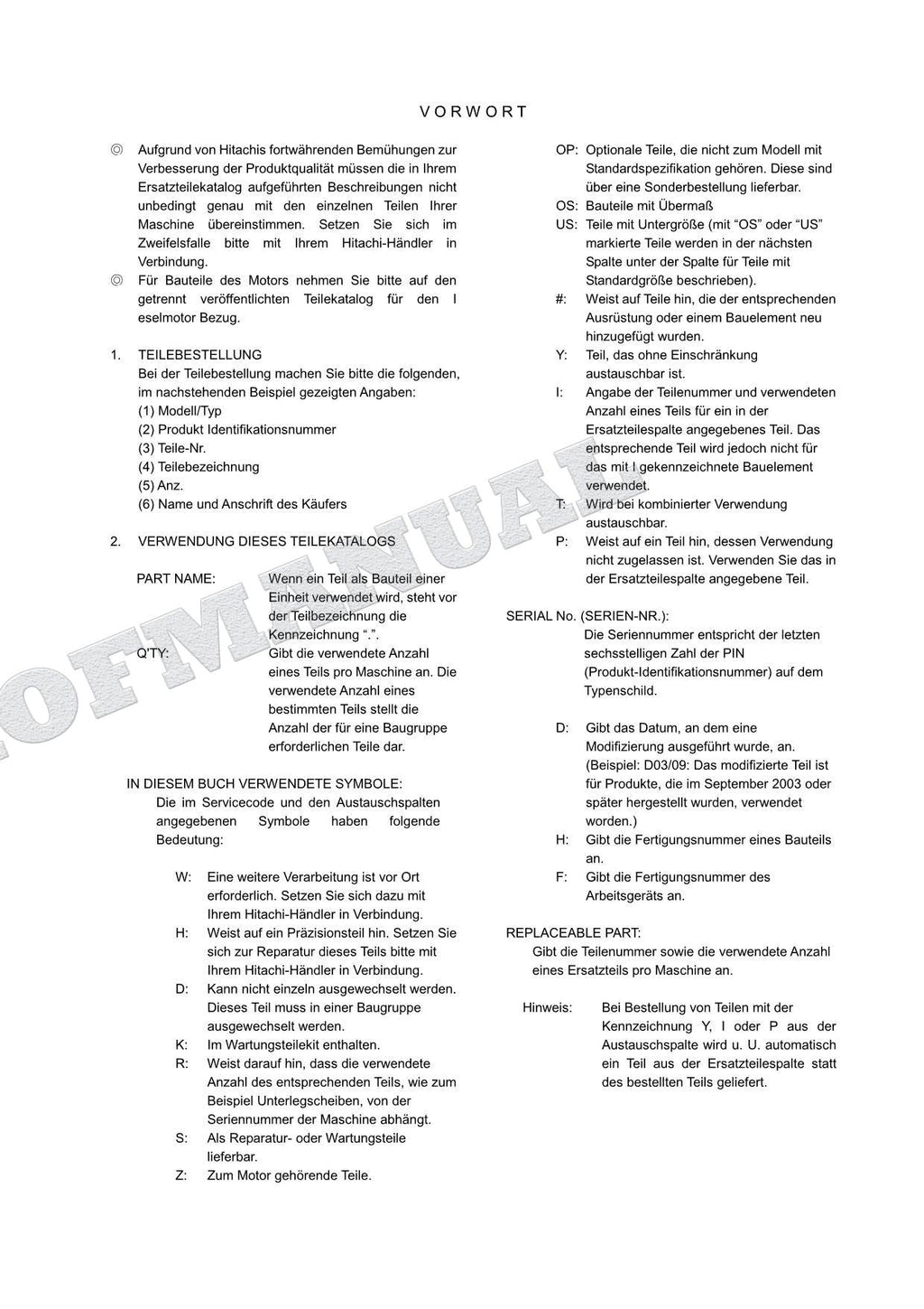 Manual del catálogo de piezas de la excavadora estándar con brazo deslizante HITACHI ZX225US ZX225USR