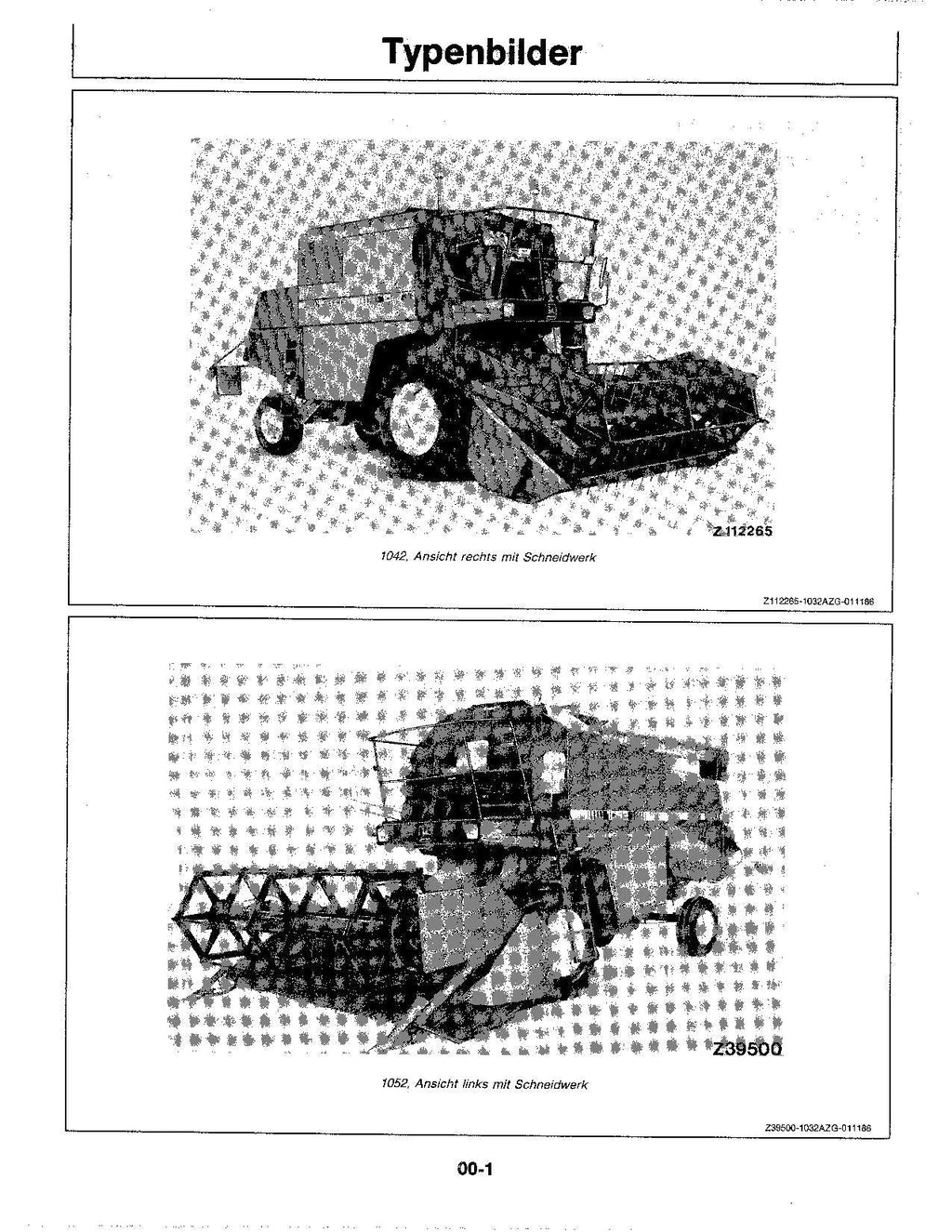 John Deere 1032 1042 1052 Mähdrescher betriebsanleitung ser.047201-