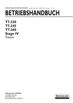 New Holland T7.230 T7.245 T7.260 STAGE IV traktor betriebsanleitung
