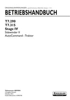 New Holland T7.290 T7.315 STAGE IV SIDEWINDER II traktor betriebsanleitung