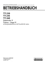 New Holland T7.230 T7.245 T7.260 SIDEWINDERII STAGE IV traktor betriebsanleitung