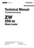Hitachi ZW250-5B Wheel Loader Technical Manual Troubleshooting +Schematics