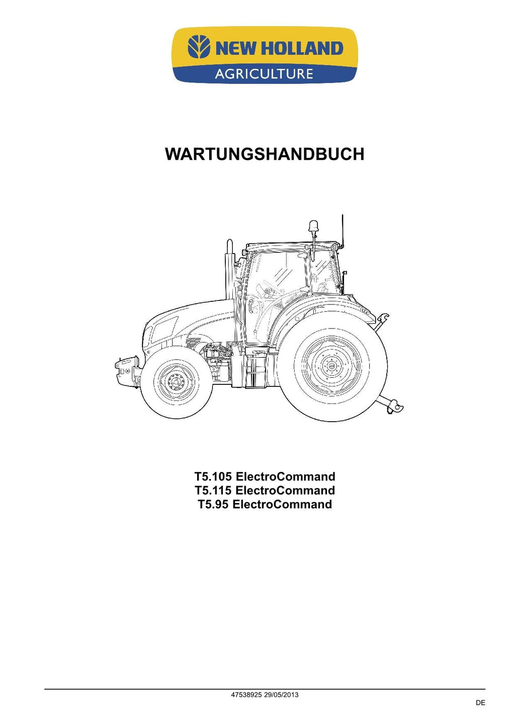 NEW HOLLAND T5.105 T5.115 T5.95 TRAKTOR REPARATURHANDBUCH