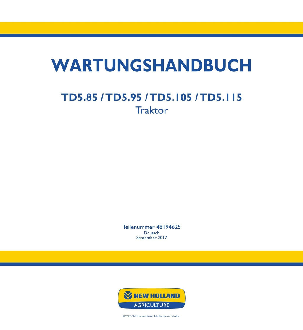 NEW HOLLAND TD5.105 TD5.115 TD5.85 TD5.95 TRAKTOR REPARATURHANDBUCH #2