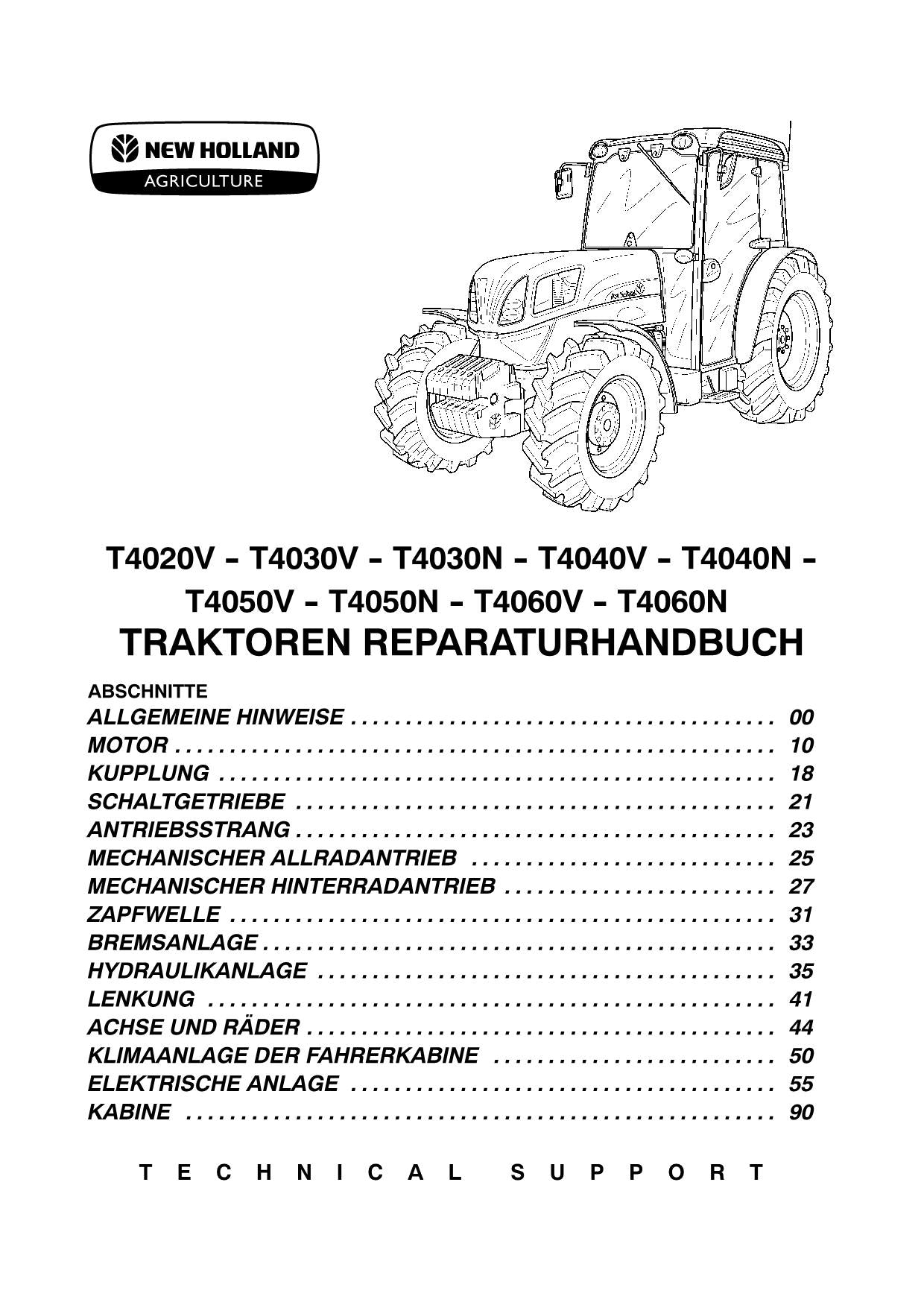 NEW HOLLAND T4050N T4050V T4060N T4060V TRAKTOR REPARATURHANDBUCH #2