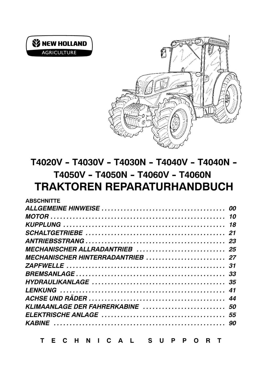 NEW HOLLAND T4020V T4030N T4030V T4040N T4040V RAKTOR REPARATURHANDBUCH #2