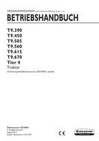 New Holland T9.390 T9.450 T9.505 T9.560 T9.615 traktor betriebsanleitung