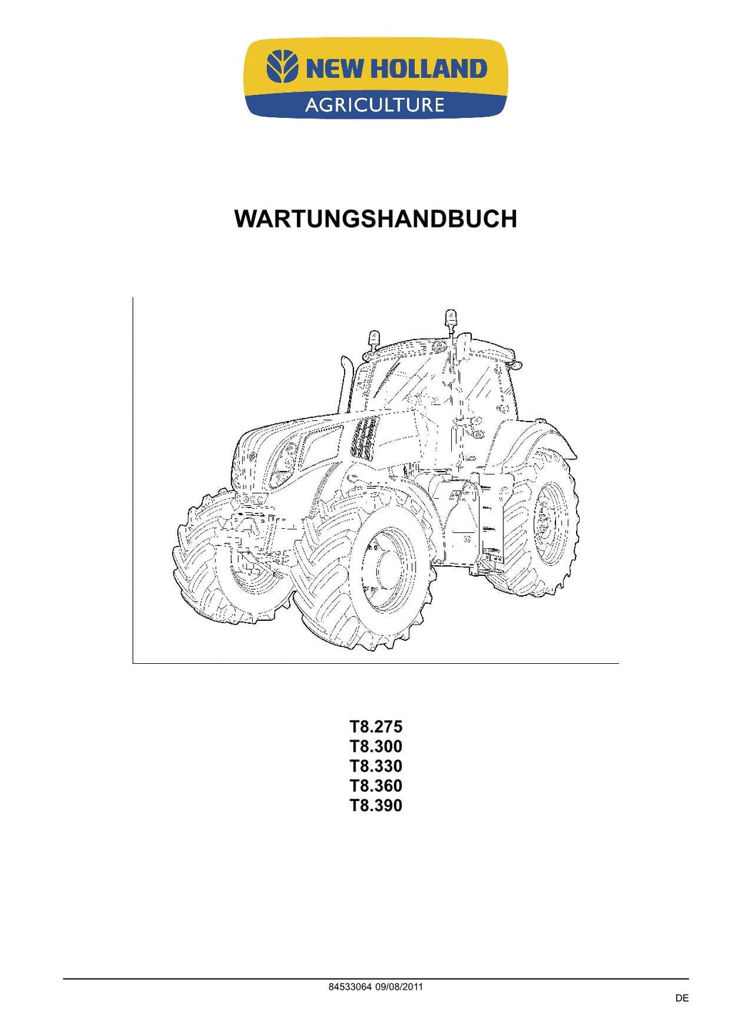 NEW HOLLAND T8.275 T8.300 T8.330 T8.360 T8.390 TRAKTOR REPARATURHANDBUCH #3