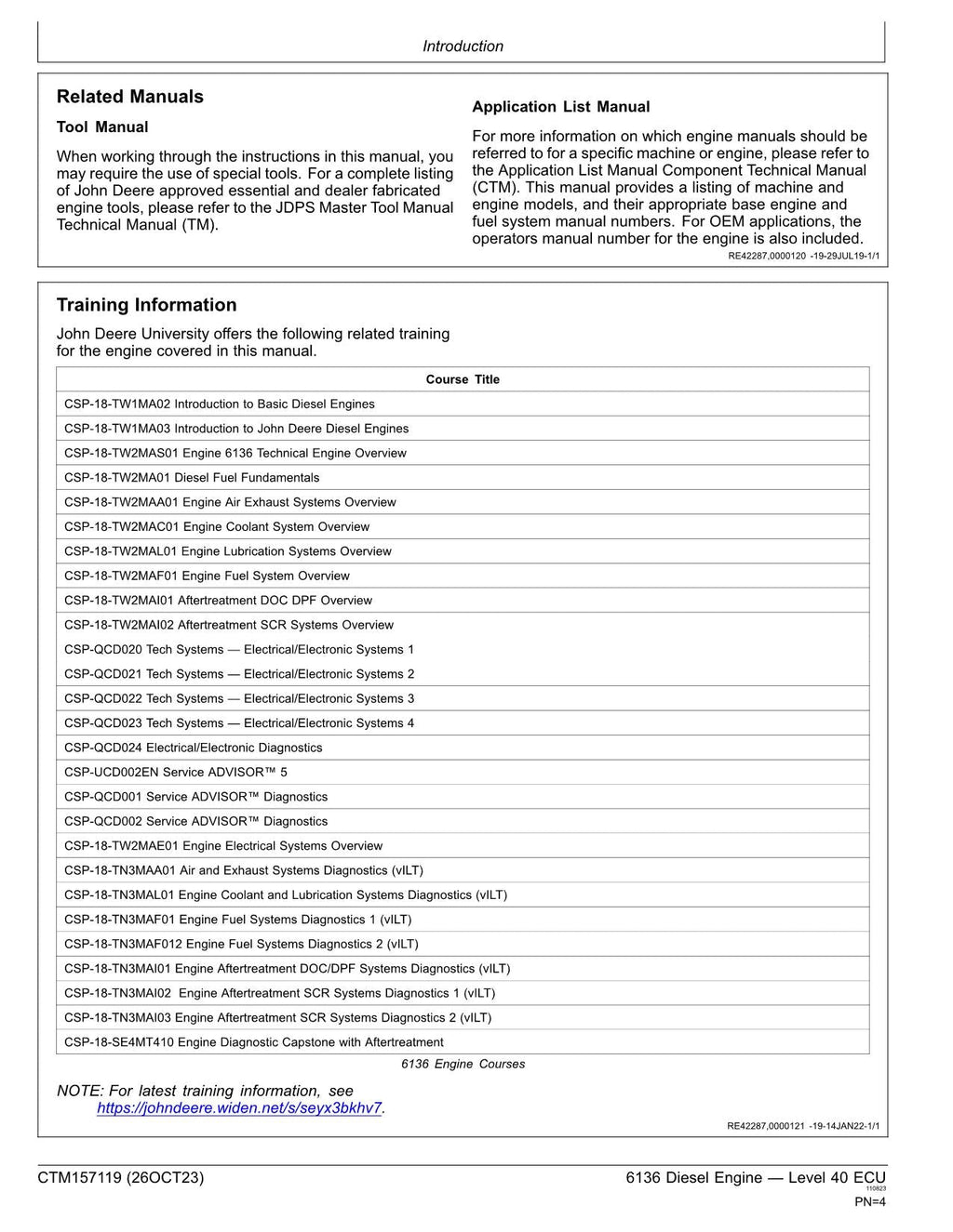 John Deere 6136 Engine Level 40 ECU REPAIR SERVICE TECHNICAL MANUAL CTM157119