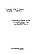 Manual de servicio y reparación del motor John Deere Cummins QSX15 ISX15 Tier 4 final