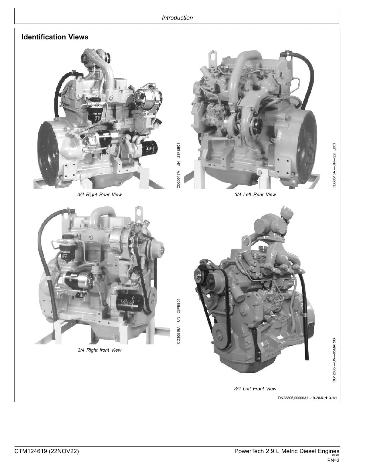 John Deere PowerTech 2.9 L Metric Engine REPAIR SERVICE MANUAL CTM124619