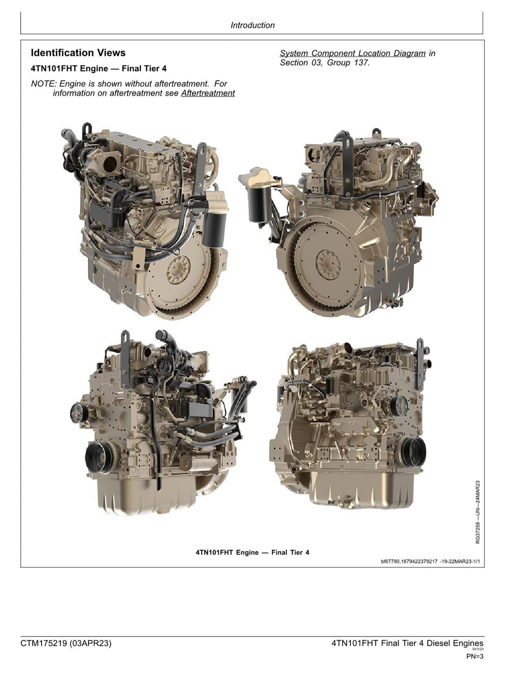 John Deere Yanmar 4TN101FHT Engine Final Tier 4 Platform REPAIR SERVICE MANUAL