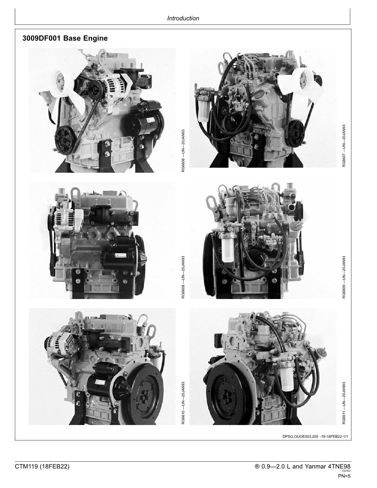 John Deere Yanmar 3009 3011 3012 0.9 1.1 1.2 1.3 1.5 1.6 L Engine Service manual