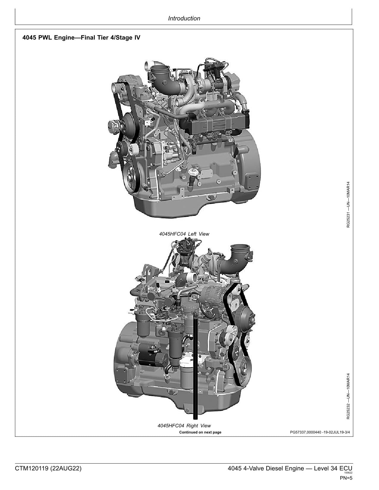 John Deere 4045 4.5L Motor Nivel 34 MANUAL DE SERVICIO Y REPARACIÓN DE LA ECU CTM120119