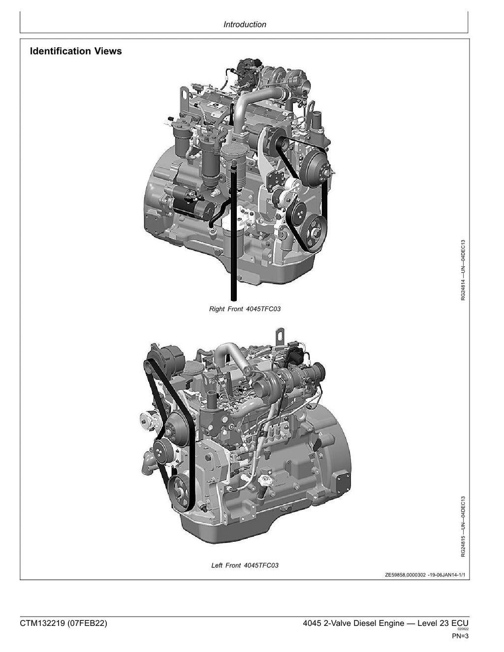 John Deere 4045 4.5L Motor de válvulas Nivel 23 MANUAL DE SERVICIO DE REPARACIÓN DE ECU CTM132219