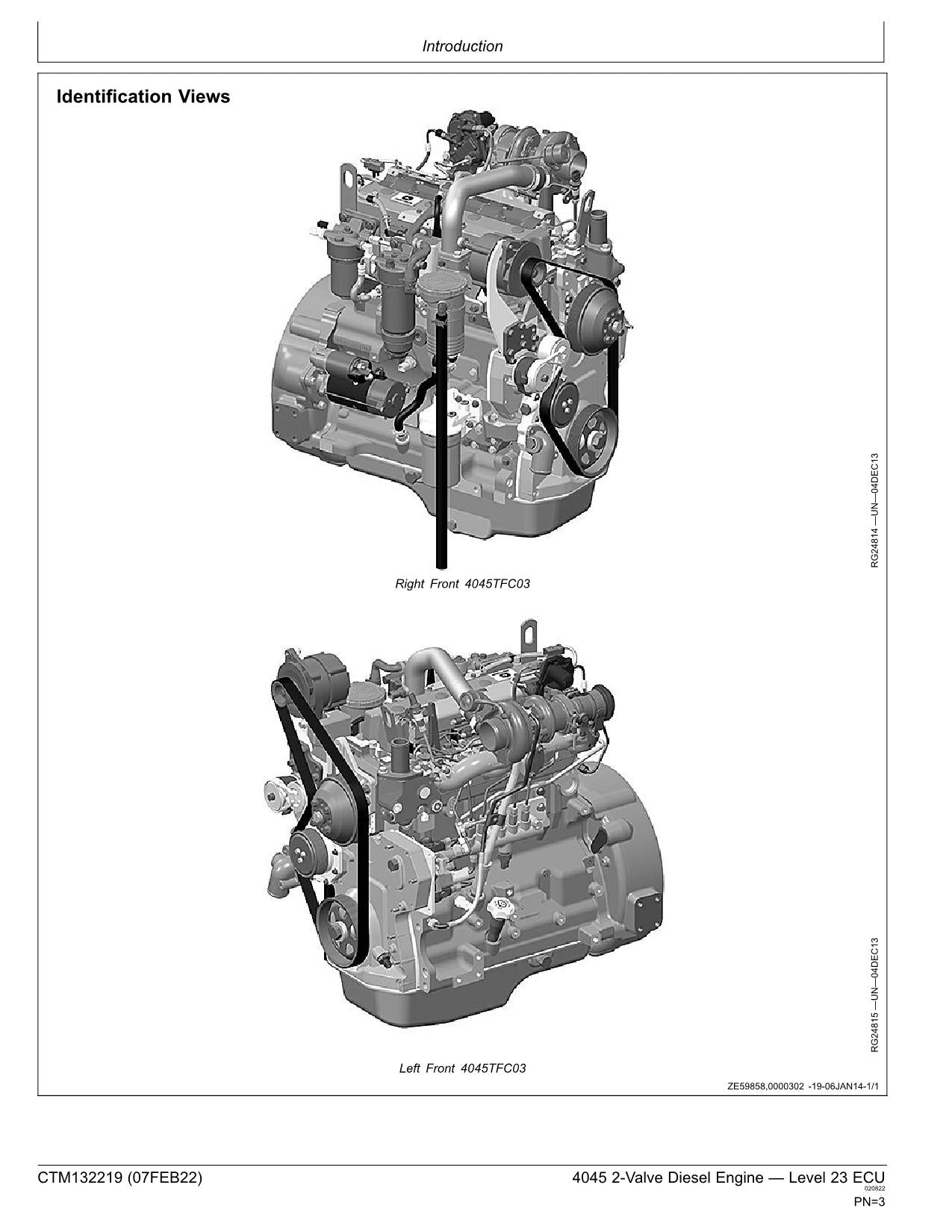 John Deere 4045 4.5L Motor de válvulas Nivel 23 MANUAL DE SERVICIO DE REPARACIÓN DE ECU CTM132219