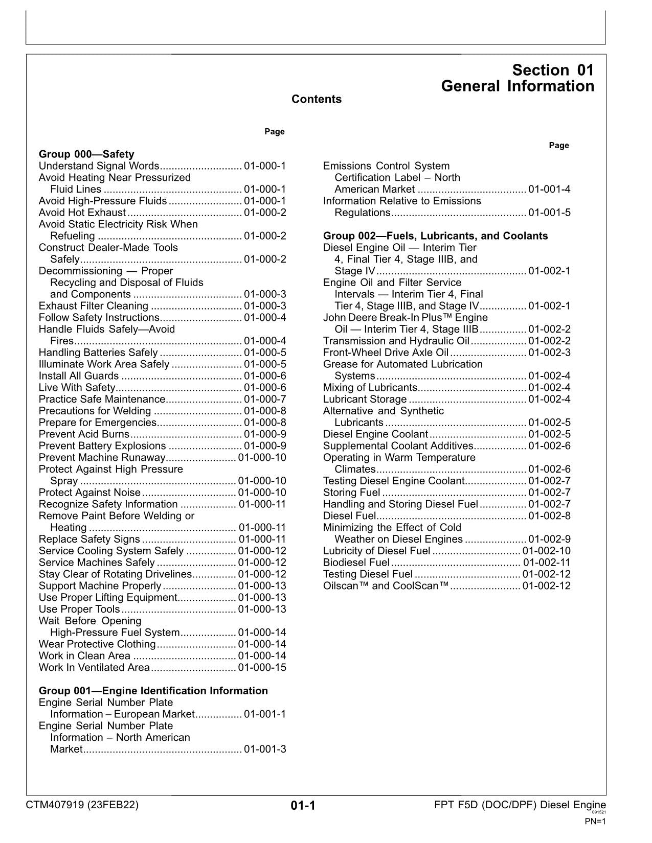 John Deere 5075 5090 5105 FPT F5D DOC DPF Engine REPAIR SERVICE MANUAL CTM407919