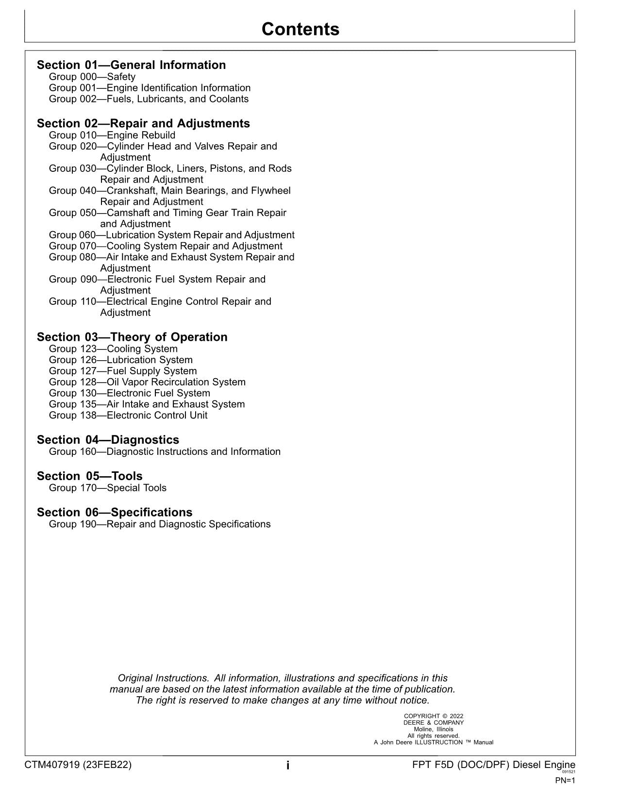 John Deere 5075 5090 5105 FPT F5D DOC DPF Engine REPAIR SERVICE MANUAL CTM407919
