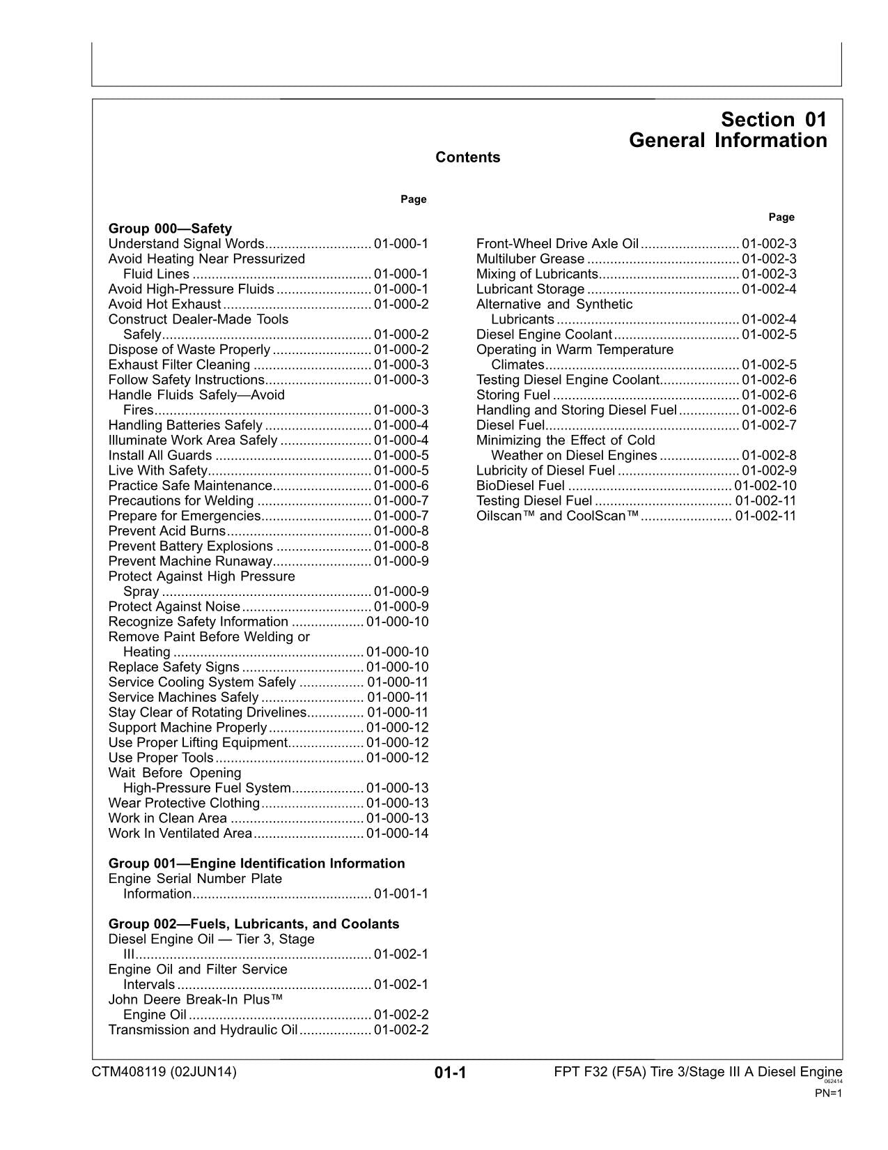 John Deere 5075 5085 5100 FPT F32 F5A Engine Tier 3 Stage III A Service manual