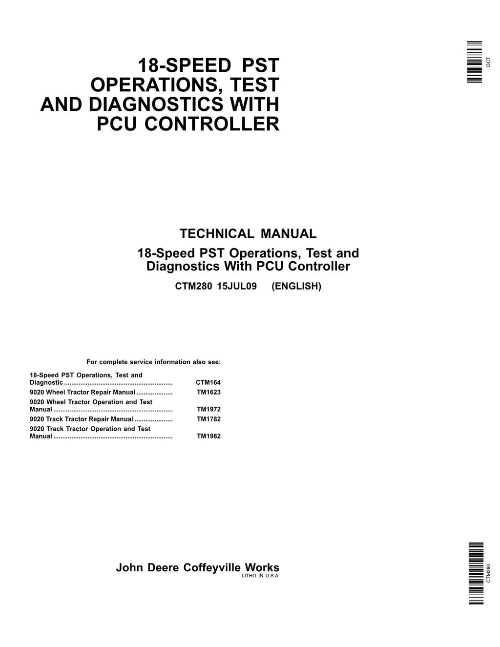 MANUAL DE DIAGNÓSTICO DE PRUEBA DE OPERACIONES DE TRANSMISIÓN JOHN DEERE 9220 9320 9420 9520