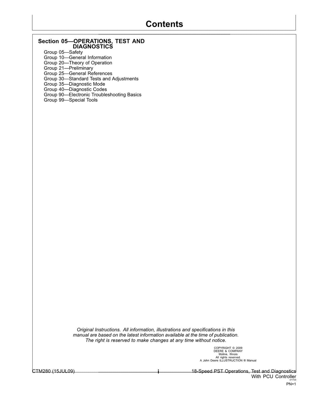 MANUAL DE DIAGNÓSTICO DE PRUEBA DE OPERACIONES DE TRANSMISIÓN JOHN DEERE 9220 9320 9420 9520