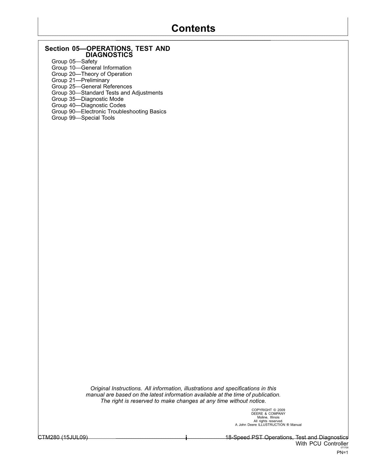 MANUAL DE DIAGNÓSTICO DE PRUEBA DE OPERACIONES DE TRANSMISIÓN JOHN DEERE 9220 9320 9420 9520
