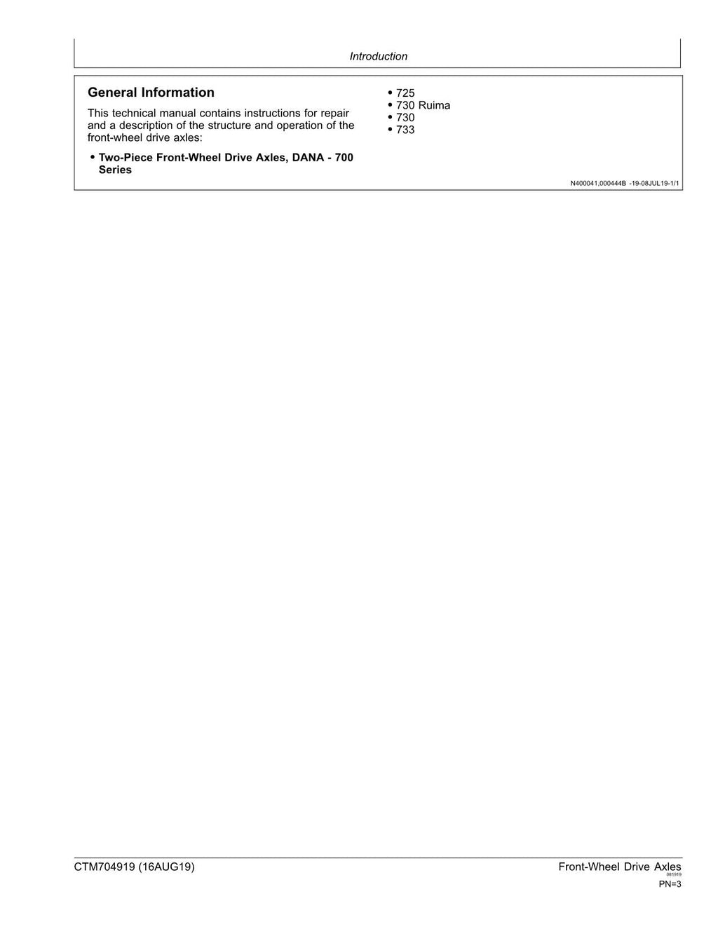 MANUAL DE SERVICIO DEL EJE JOHN DEERE 6B1104 6B1204 6B1404 6B954 6A1354 6135B 6095B