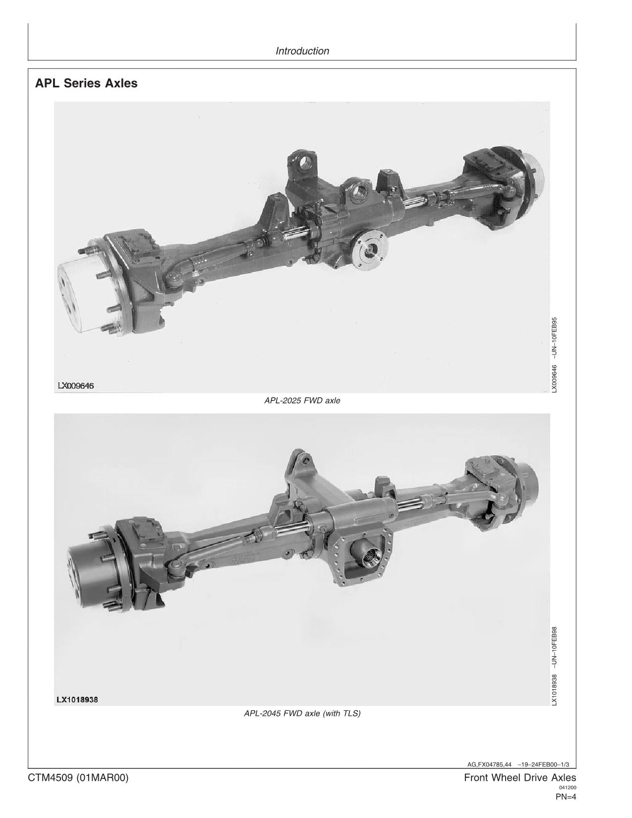 JOHN DEERE 6400L 6506 6600 6900 6510 661 6810 6910 DRIVE AXLE SERVICE MANUAL