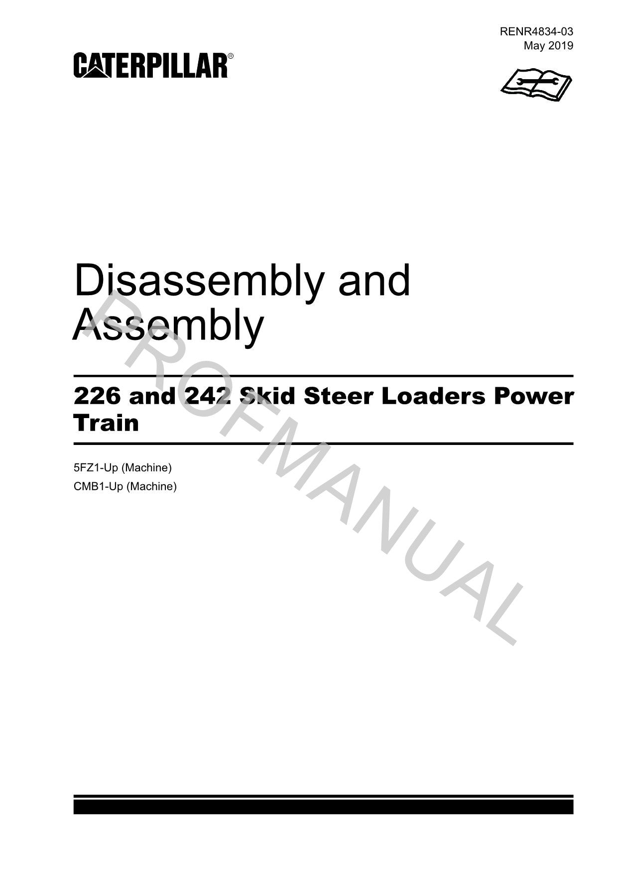 Manual de servicio del tren de potencia del minicargador Caterpillar 226 242 Desmontaje y montaje