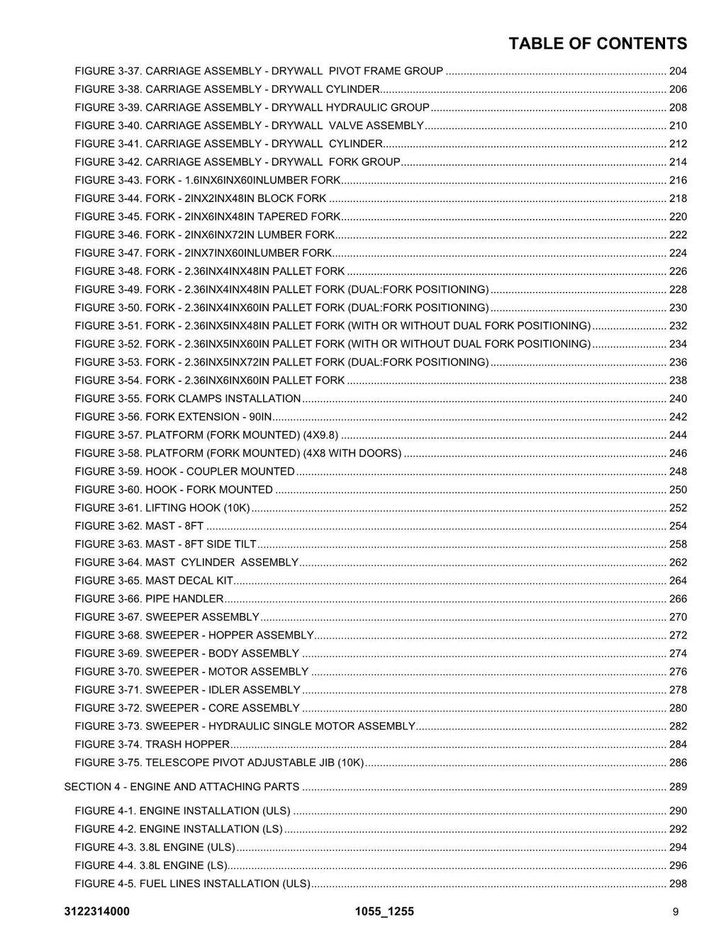 JLG 1055 1255 Telehandler Parts Catalog Manual