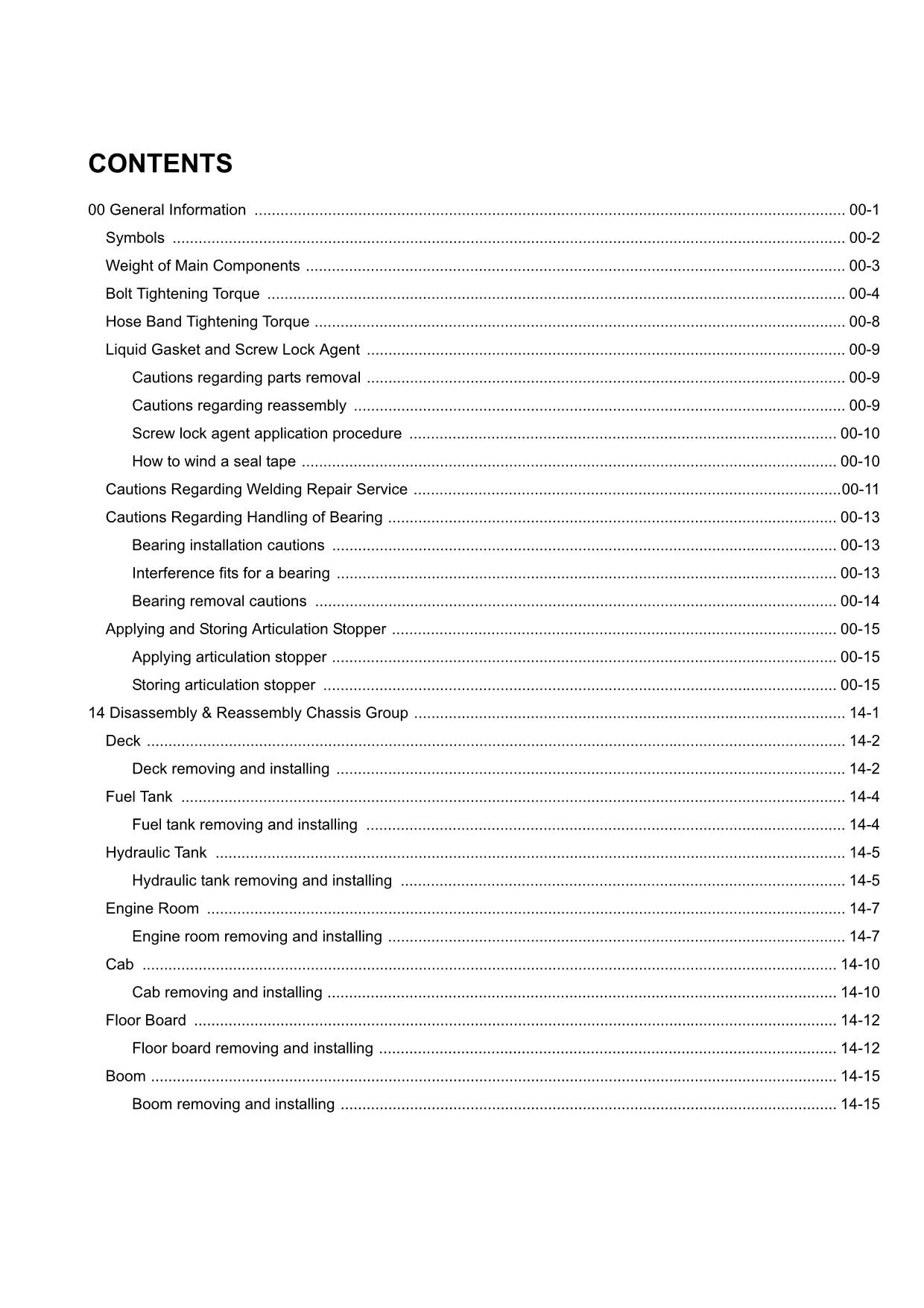 Hitachi ZW220-G Wheel Loader Workshop Manual