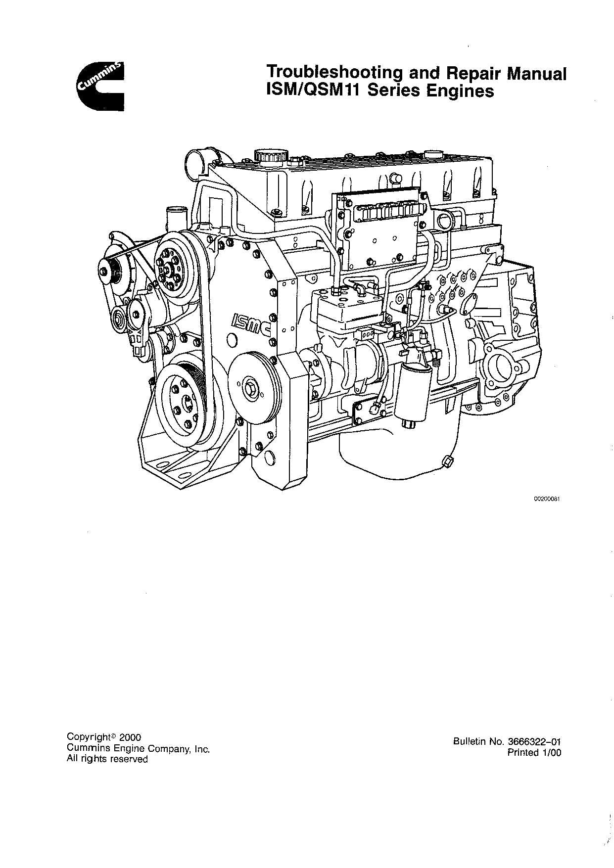Hyundai CUMMINS QSM11 Solución de problemas Reparación MOTOR Manual de servicio de tapa dura