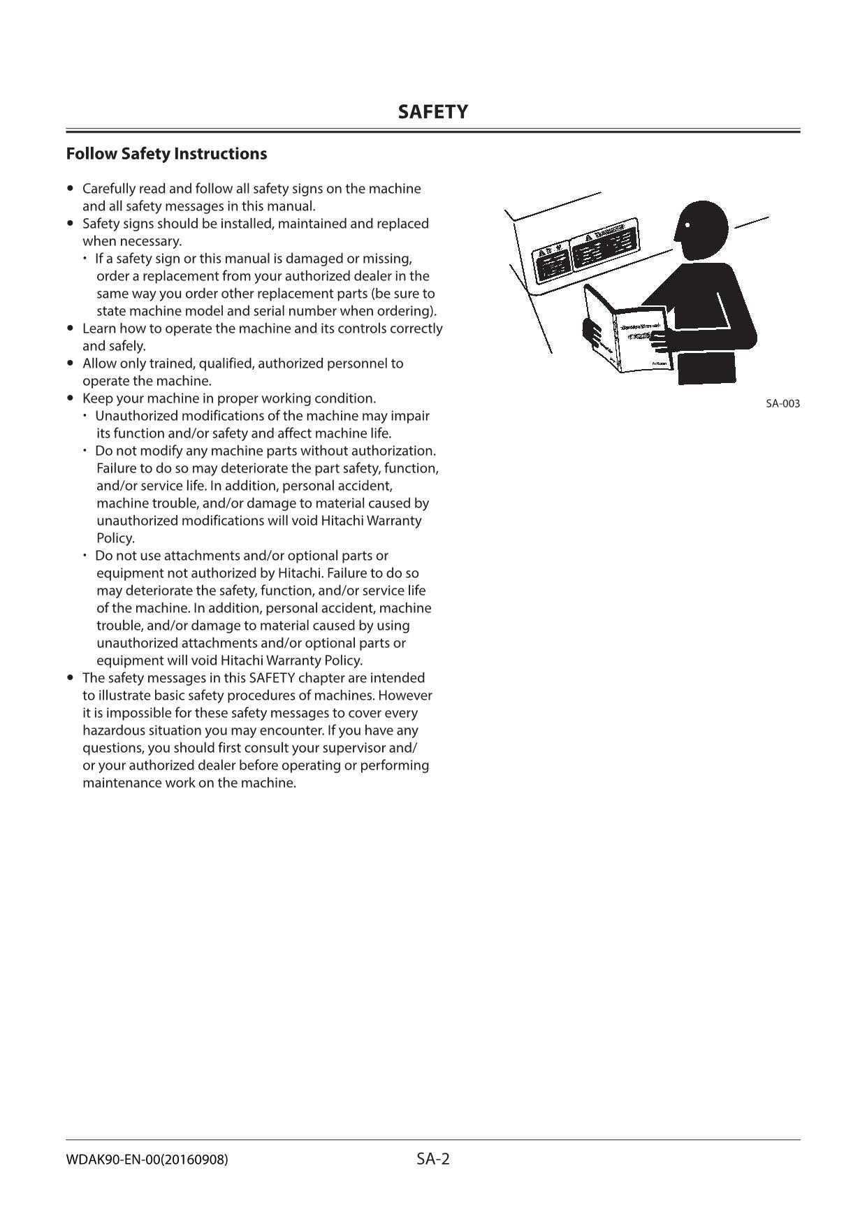 HITACHI ZAXIS ZX130-5A Excavator Workshop Service Manual