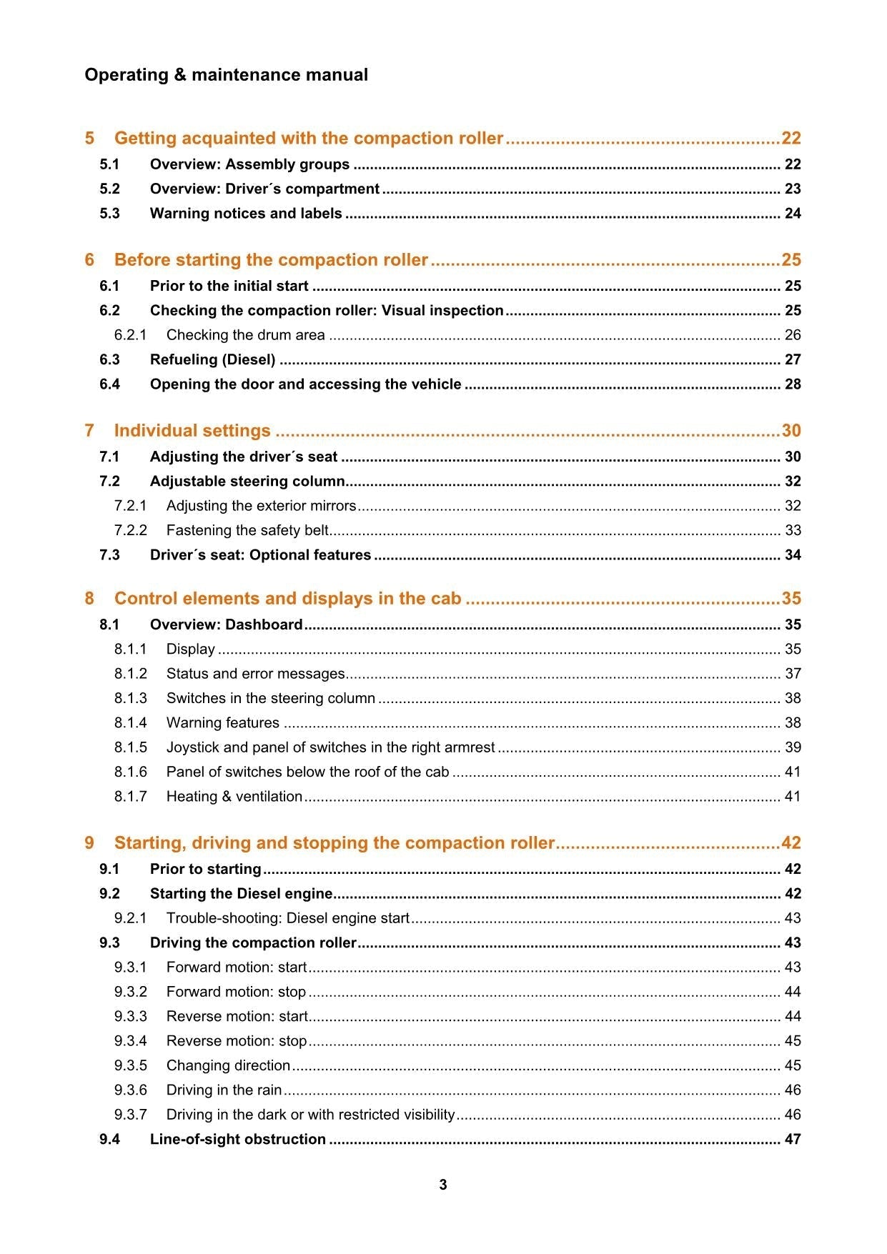 Hyundai HR70C-9 TIER4F ROAD ROLLER Operators Maintenance Manual