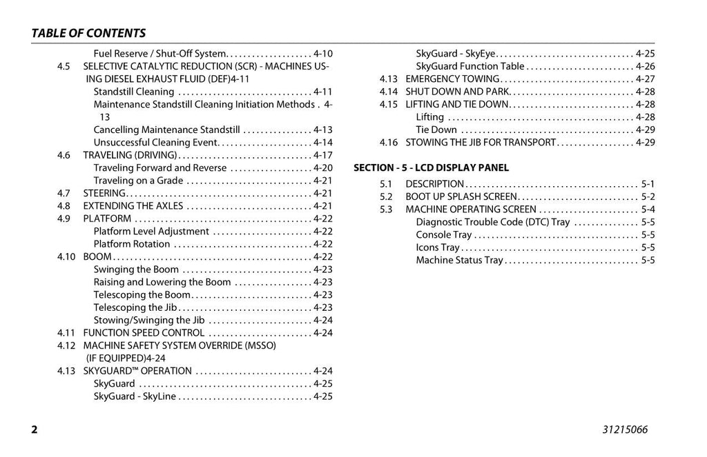 JLG 1850SJ Boom Lift Maintenance Operation Operators Manual 31215066