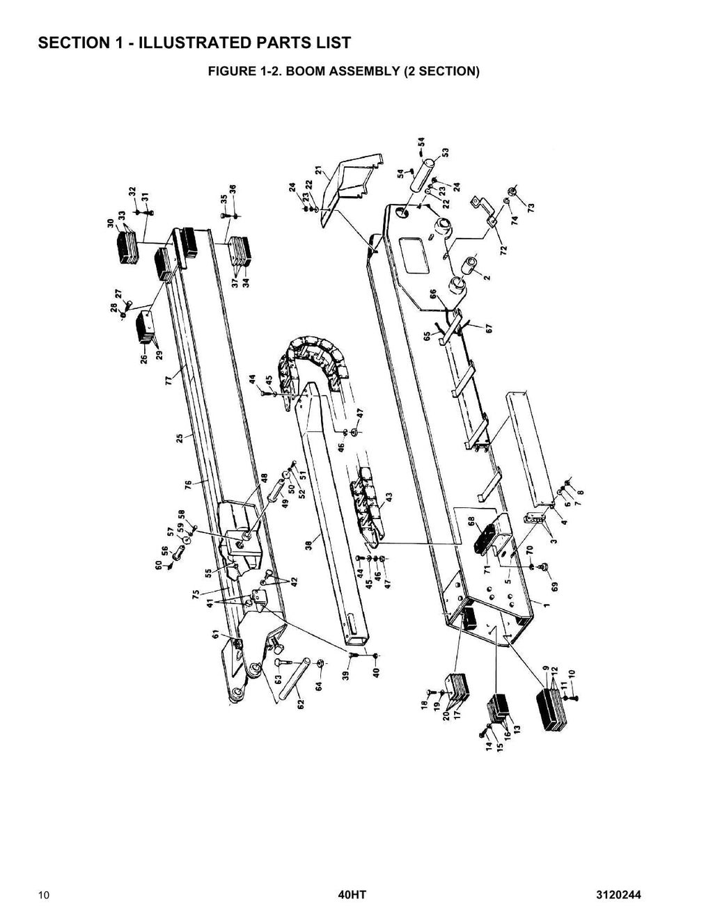 Manual del catálogo de piezas del elevador de pluma JLG 40HT