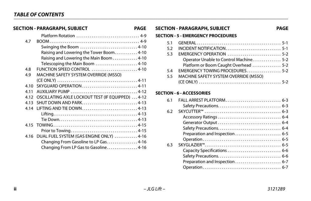 JLG 450A Series II 450AJ Series II Boom Lift Operators Manual