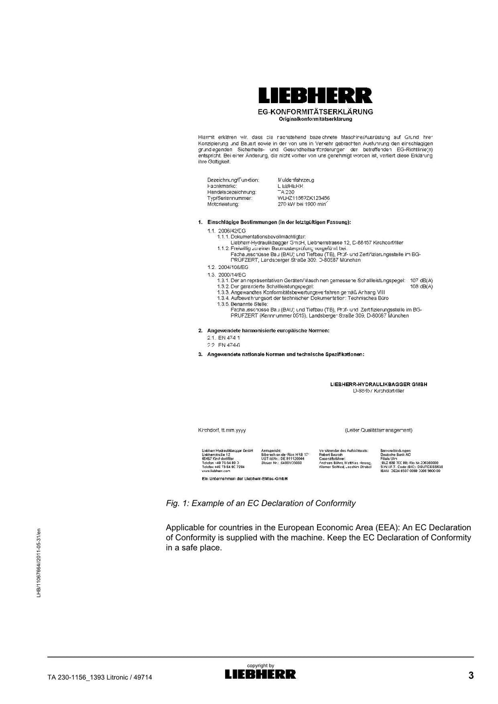 Liebherr TA 230-1156_1393 Litronic Articulated Truck Operators manual