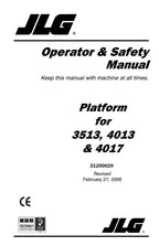 Manual del operador de mantenimiento y operación de manipuladores telescópicos JLG 3513 4013 4017 31200029