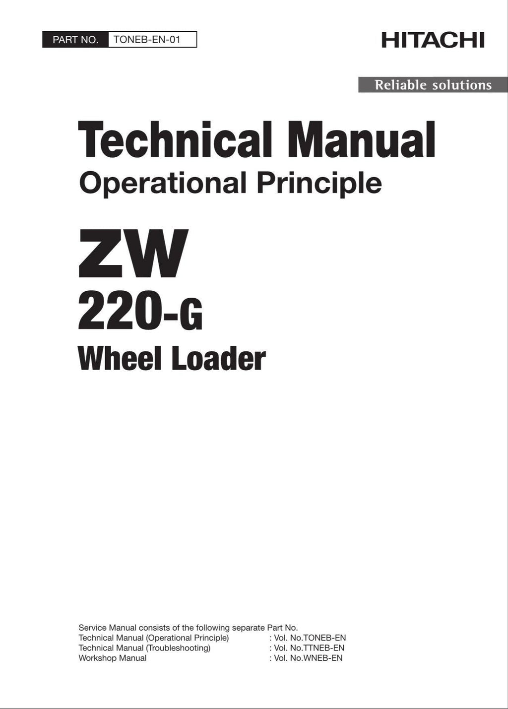 Hitachi ZW220-G Wheel Loader Technical Manual Operational Principle