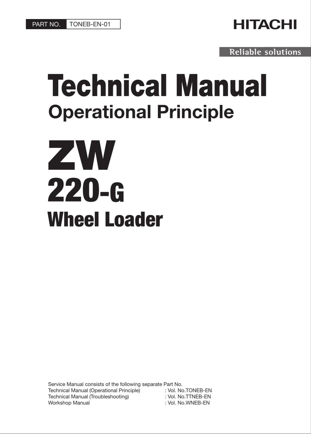 Hitachi ZW220-G Wheel Loader Technical Manual Operational Principle