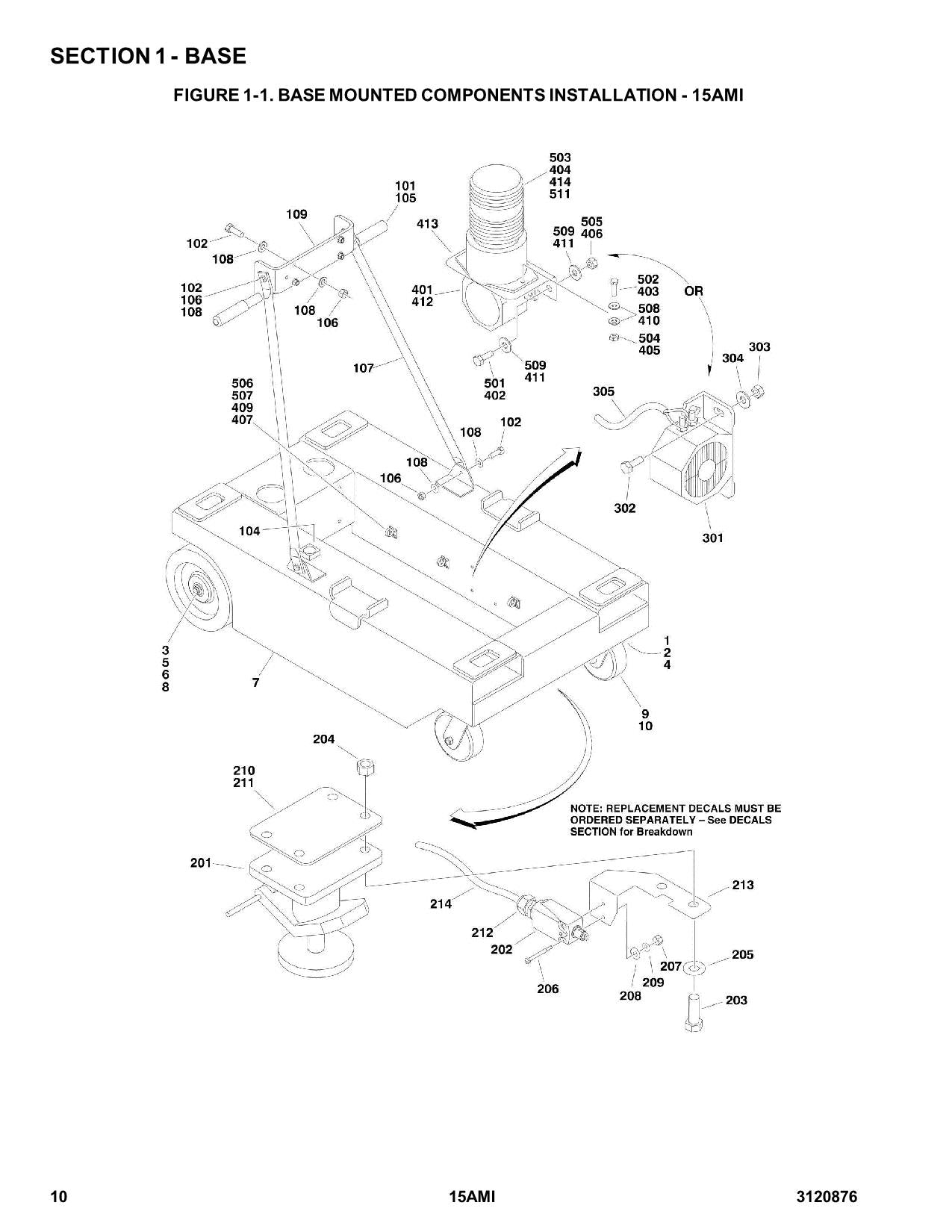 Manual del catálogo de piezas del mástil vertical JLG 15AMI