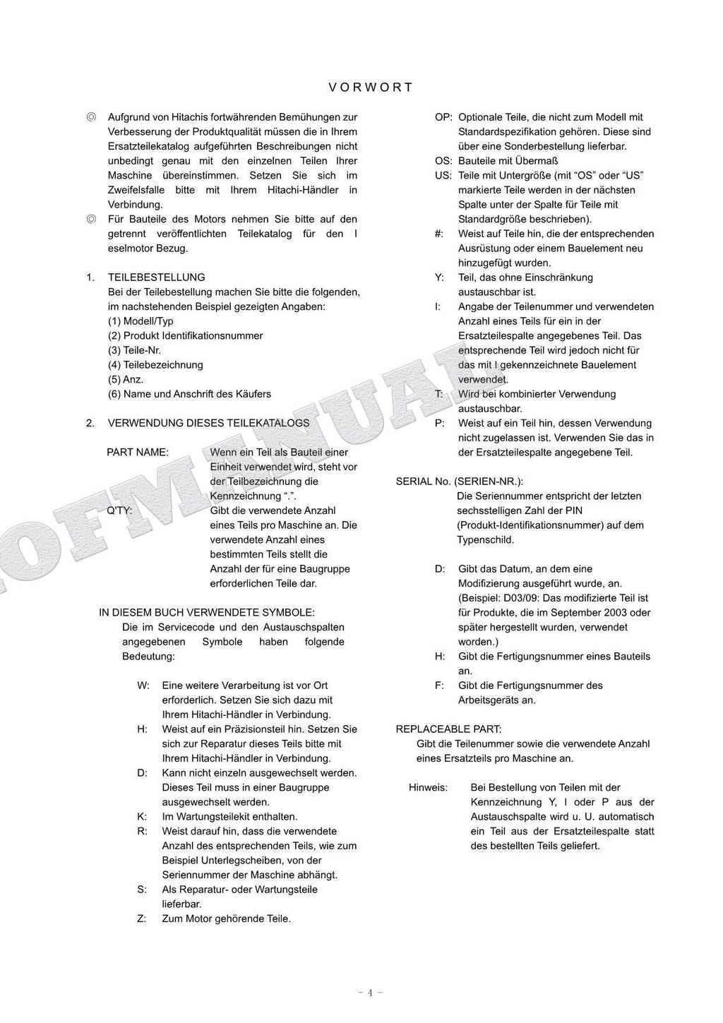 HITACHI ZAXIS ZX75UST Telescopic Crawler Crane Excavator Parts Catalog Manual