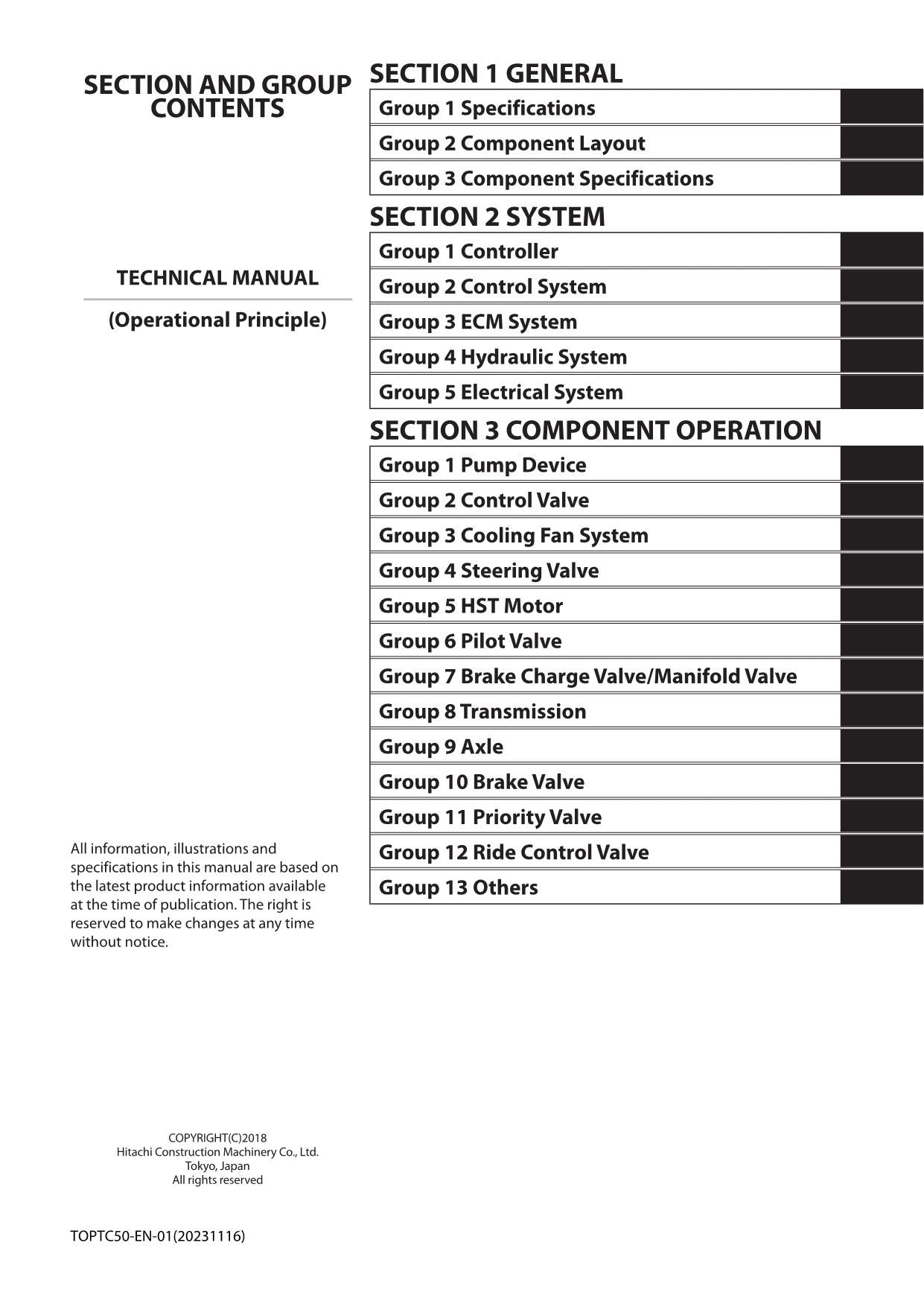 Hitachi ZW150-6 ZW150PL-6 Wheel Loader Technical Manual Operational Principle