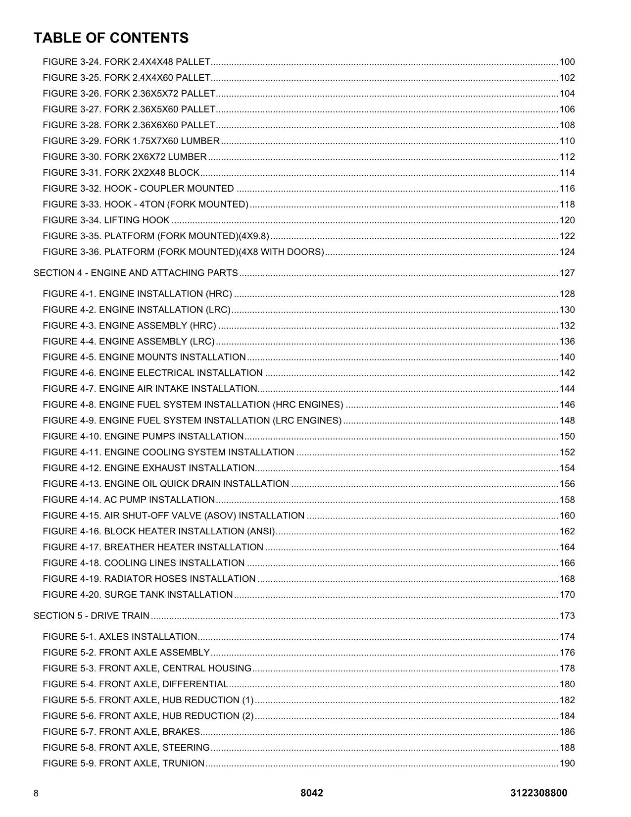 SKYTRAK  8042 Telehandler Parts Catalog Manual