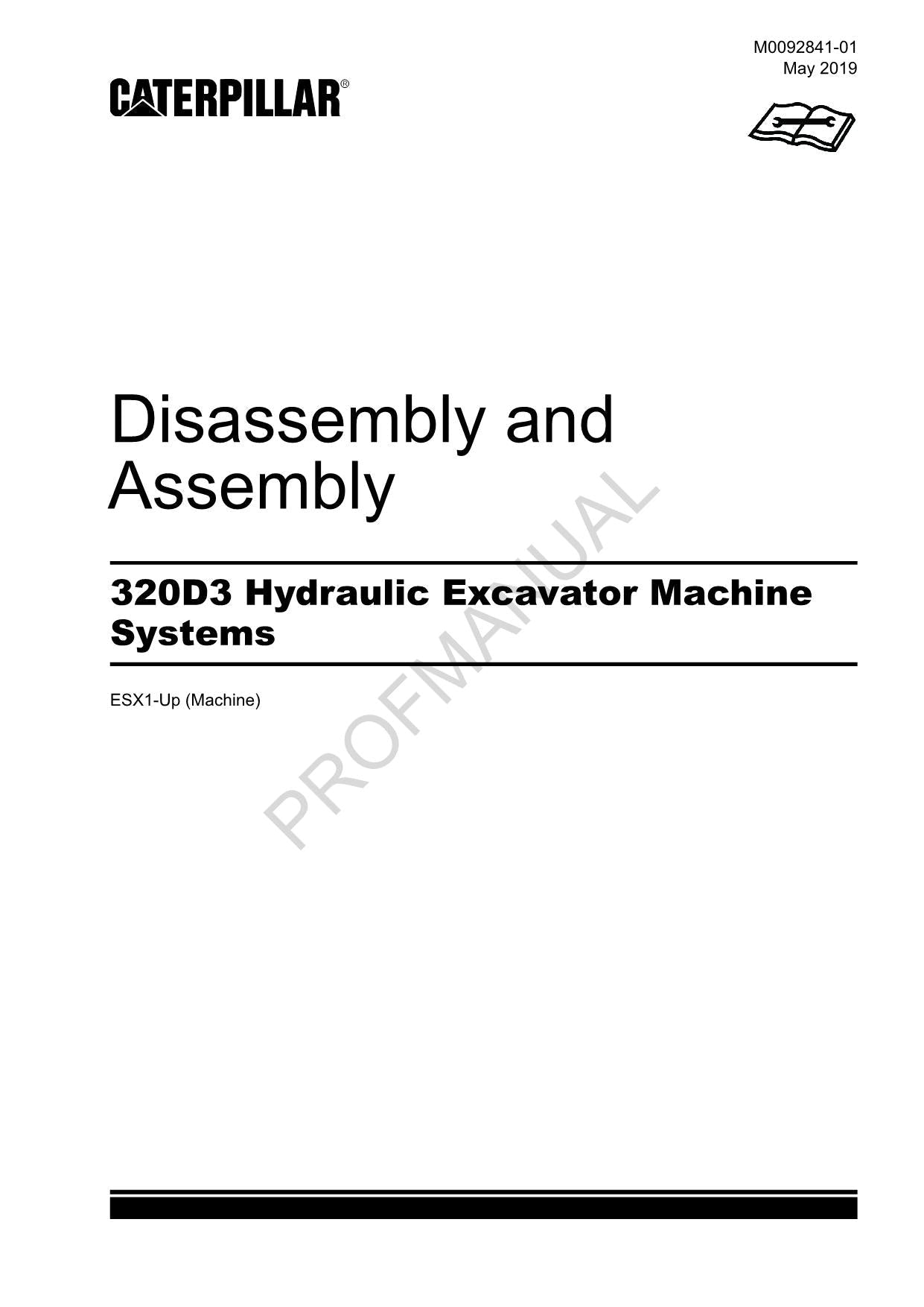 Caterpillar 320D3 Hydraulic Excavator Machine SYSTEM Disassembly Assembly Manual