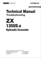 HITACHI ZX135US-6 Excavator Troubleshooting +Schematic Technical Manual TTDAS50