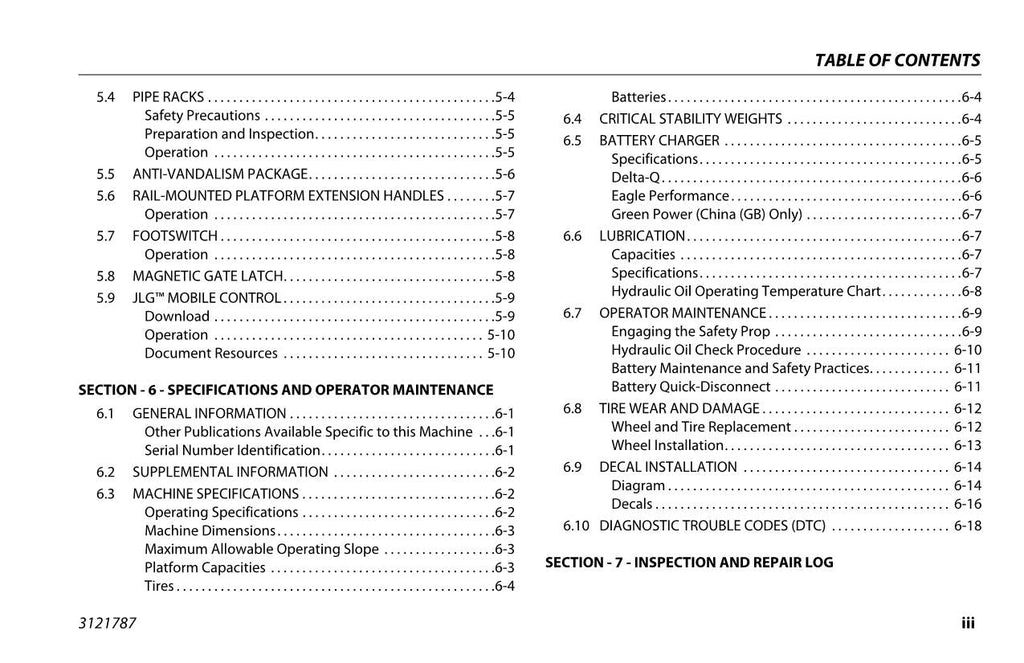 JLG 2632R 3246R Scissor Lift Maintenance Operation Operators Manual